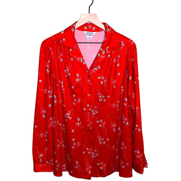 VNTG SEARS Floral long sleeve button down shirt 40 - Picture 1 of 5